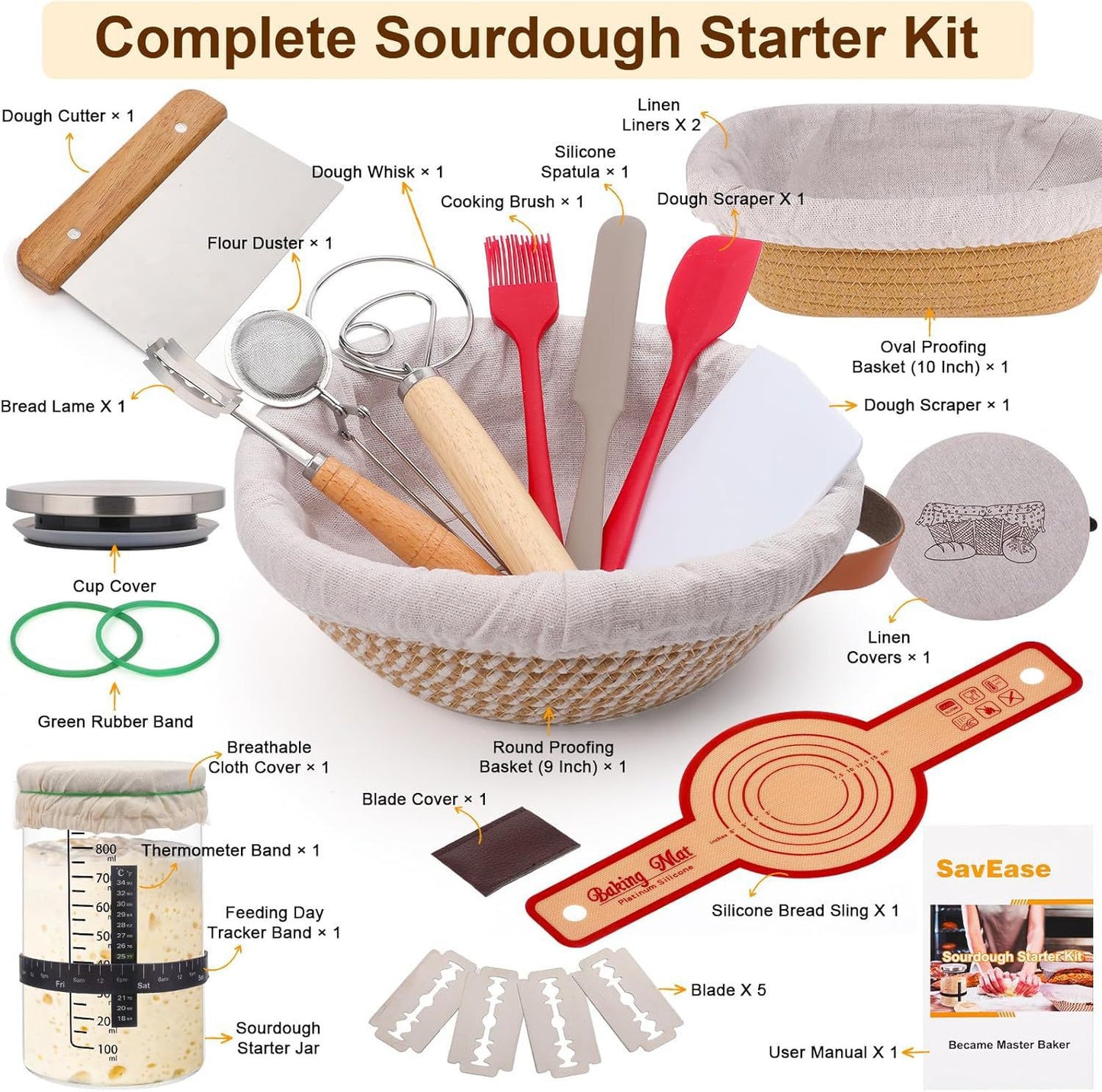 ✨【29 PCS】 sourdough starter kit