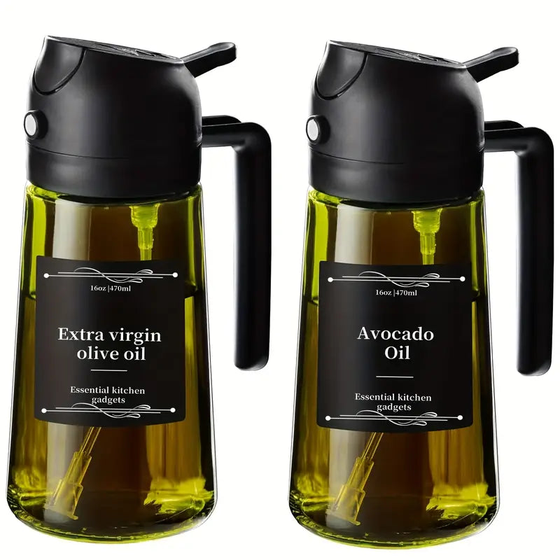 π16oz Olive Oil Dispenser - 2-in-1 Oil Bottle and Cooking Sprayer