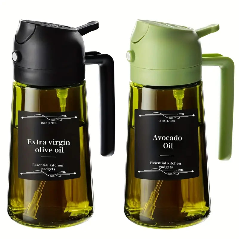π16oz Olive Oil Dispenser - 2-in-1 Oil Bottle and Cooking Sprayer