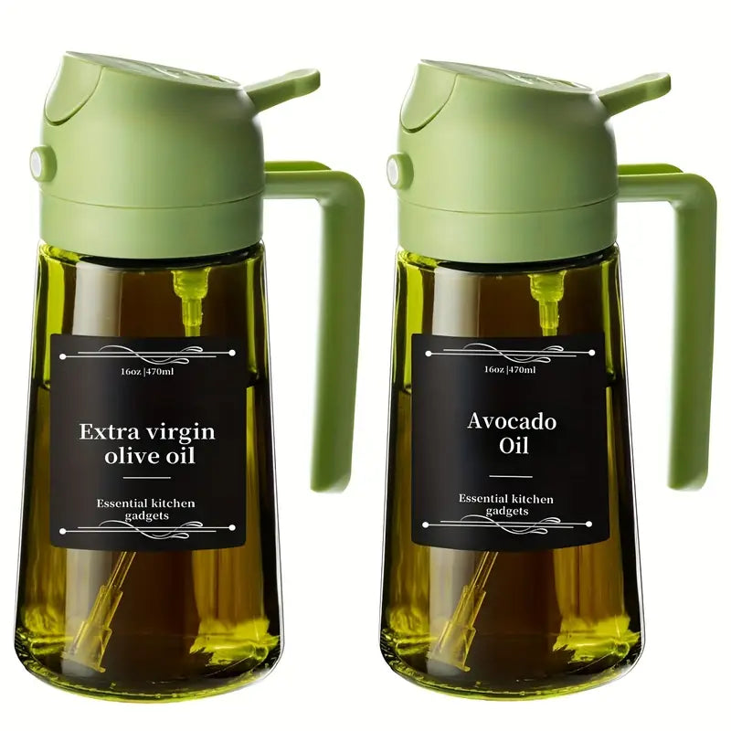 π16oz Olive Oil Dispenser - 2-in-1 Oil Bottle and Cooking Sprayer