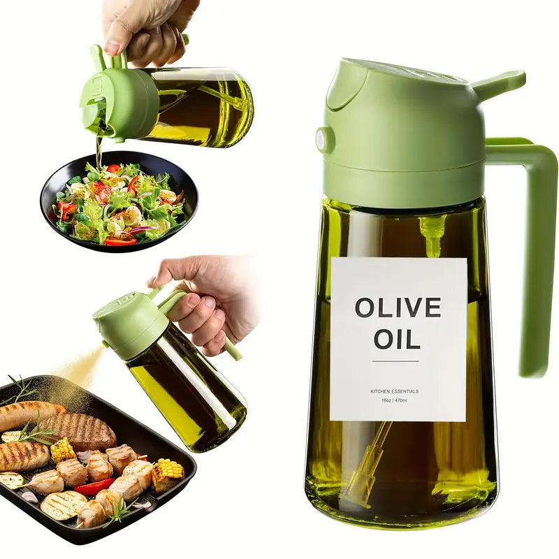 π16oz Olive Oil Dispenser - 2-in-1 Oil Bottle and Cooking Sprayer