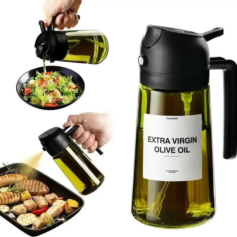 π16oz Olive Oil Dispenser - 2-in-1 Oil Bottle and Cooking Sprayer