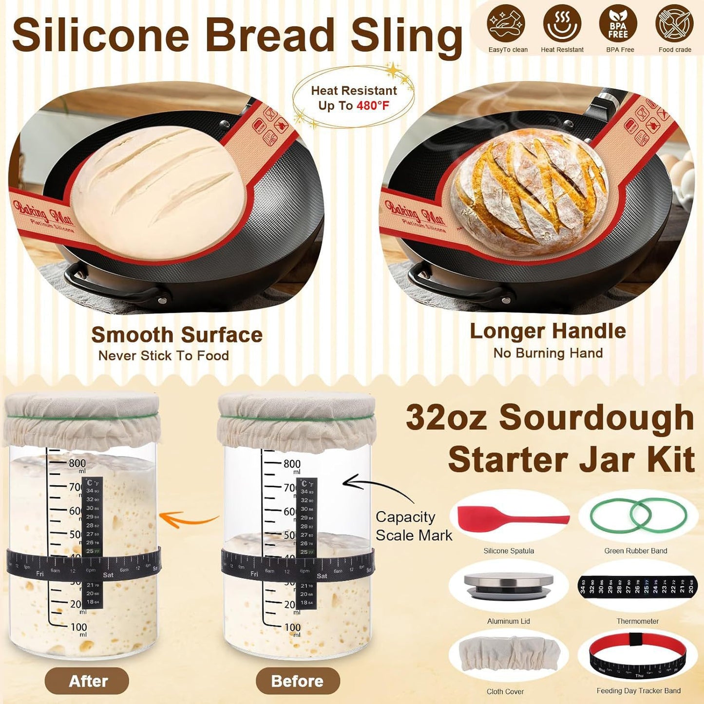 ✨【29 PCS】 sourdough starter kit