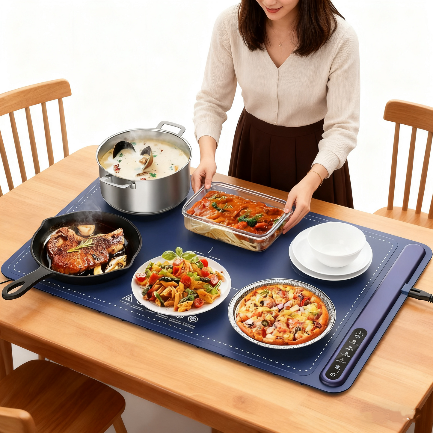 🏡Household foldable smart silicone warming plate