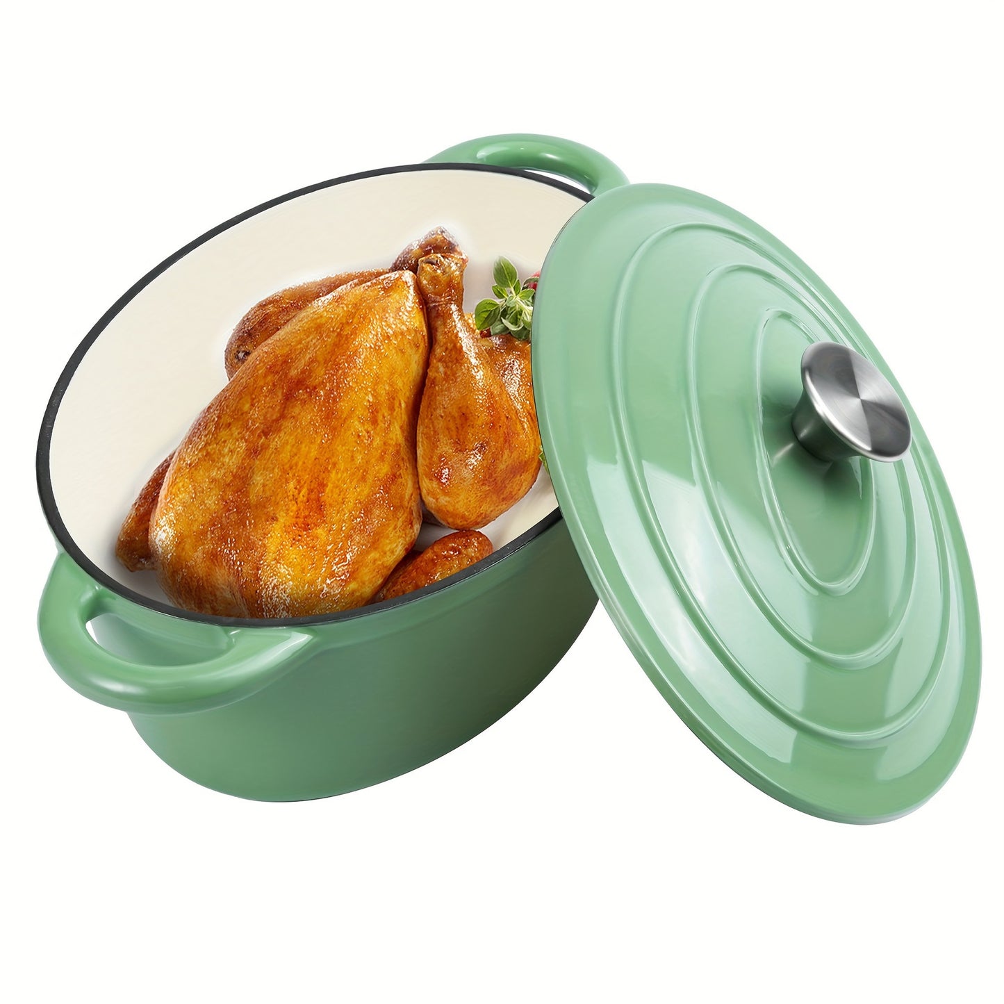 Enameled cast iron Dutch oven with lid