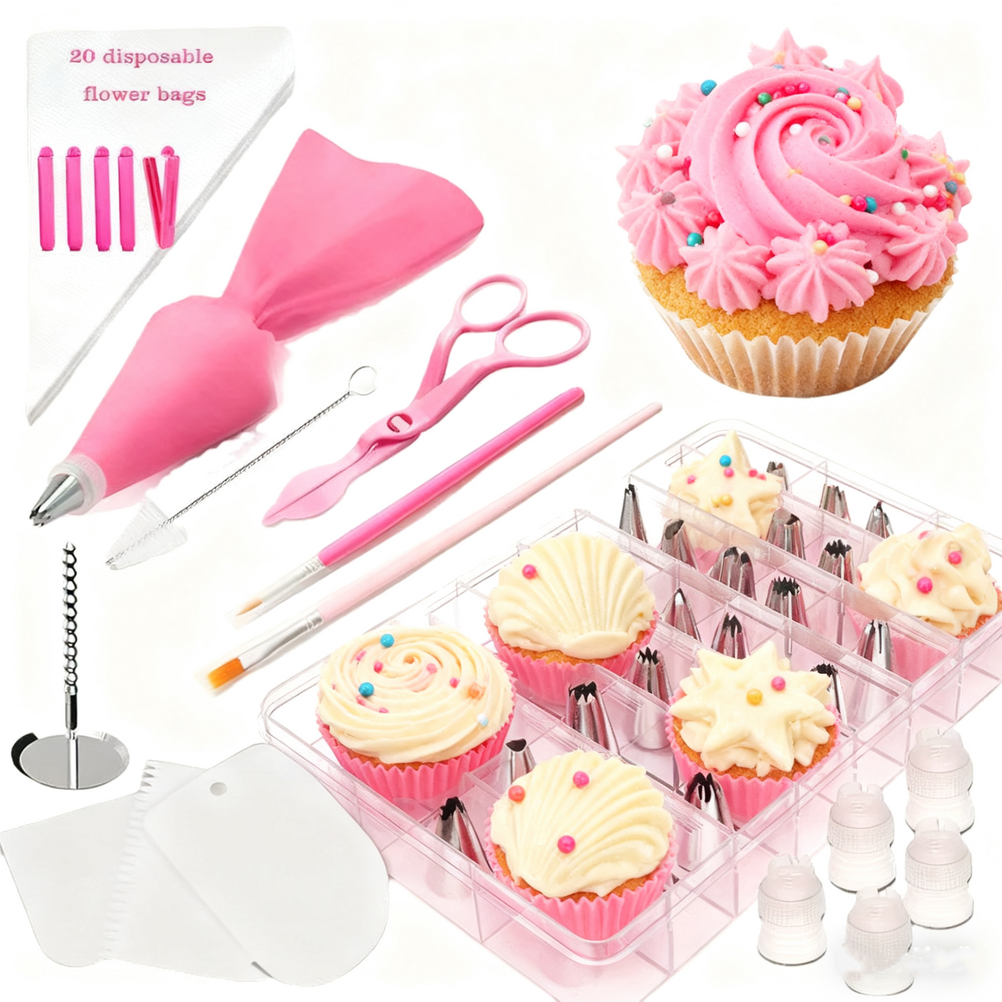 🍰【83 Pieces 】Stainless Steel Cake Decorating Nozzle Set Baking Tool Decorative Nozzle Set Decorative Tools