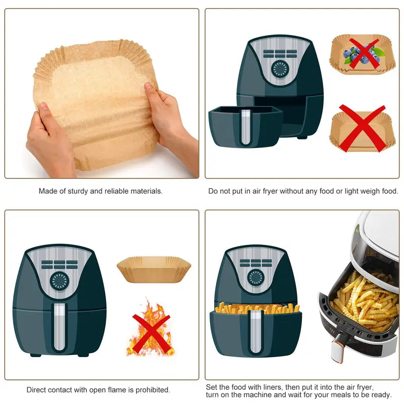 🍿【150PCS】Air Fryer Disposable Paper Liners Parchment Paper Liner