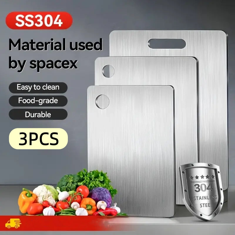 🍋🍅🥩【3 PCS】 304 Stainless Non Stick Chopping Cutting Board