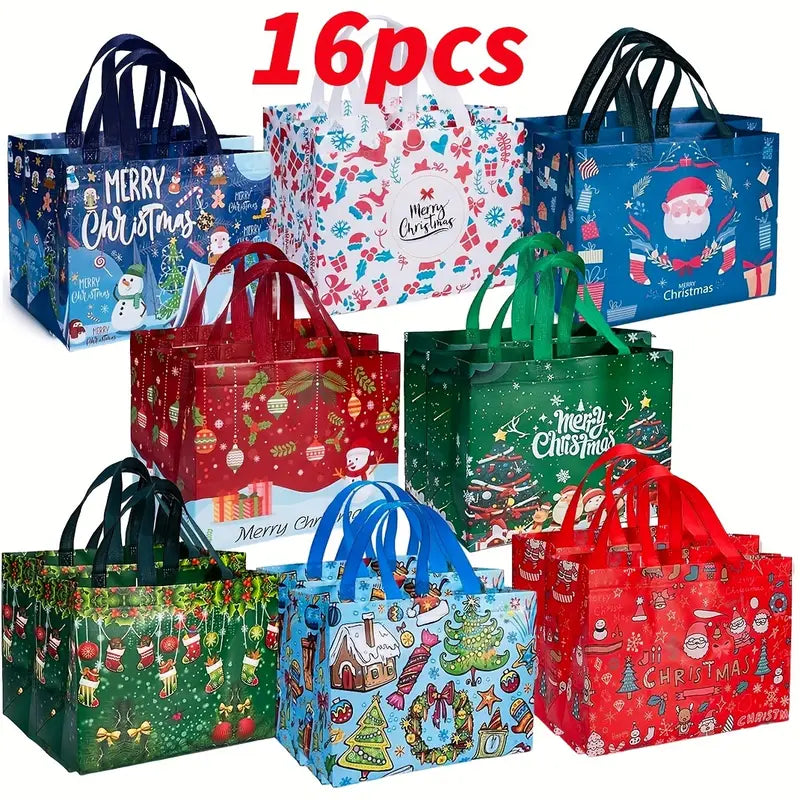 🎄【32pcs】 Large Reusable Non-Woven Christmas Gift Bags