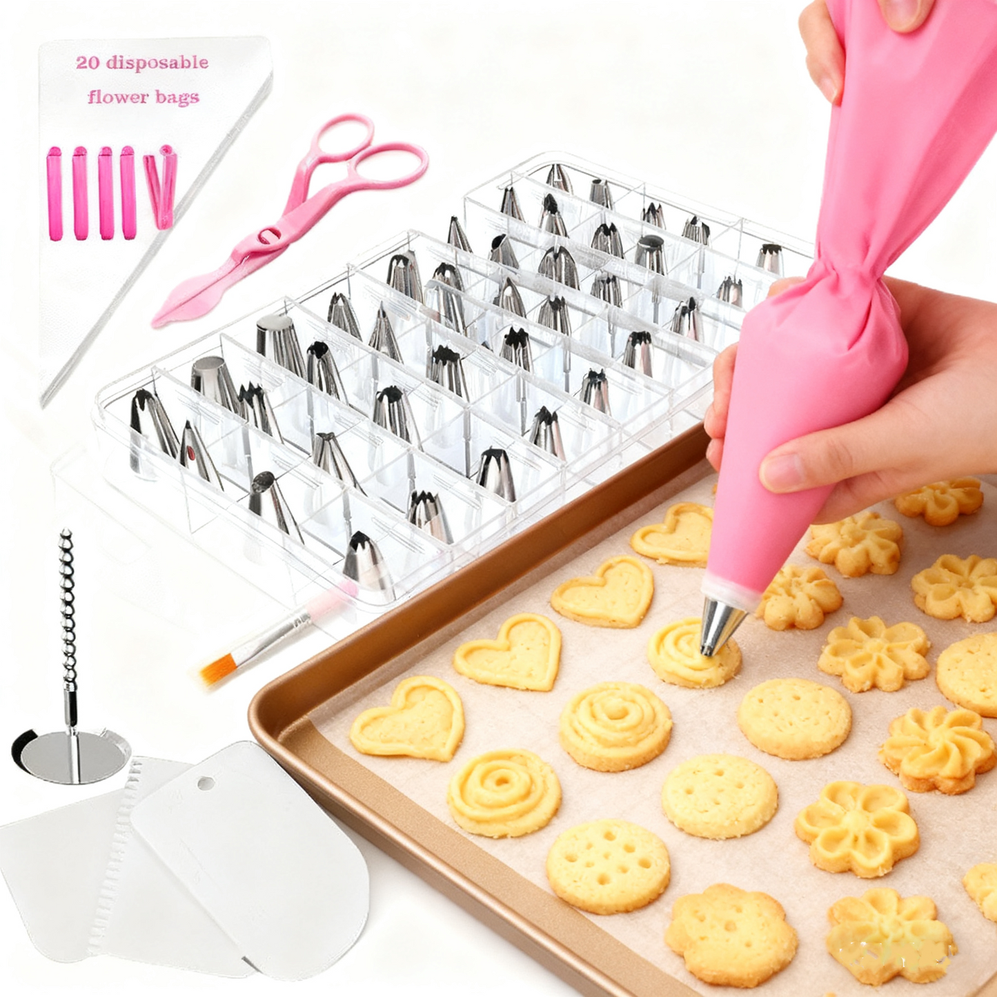 🍰【83 Pieces 】Stainless Steel Cake Decorating Nozzle Set Baking Tool Decorative Nozzle Set Decorative Tools