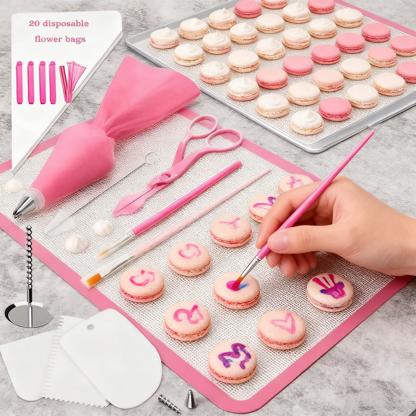 🍰【83 Pieces 】Stainless Steel Cake Decorating Nozzle Set Baking Tool Decorative Nozzle Set Decorative Tools