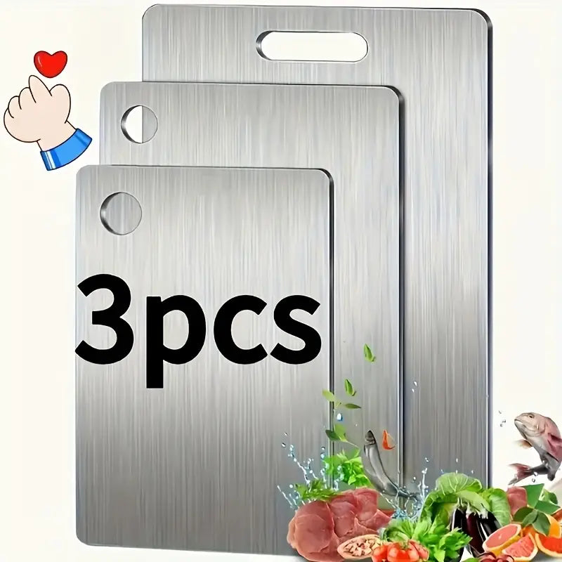 🍋🍅🥩【3 PCS】 304 Stainless Non Stick Chopping Cutting Board
