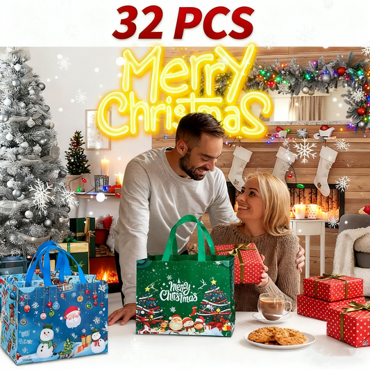🎄【32pcs】 Large Reusable Non-Woven Christmas Gift Bags