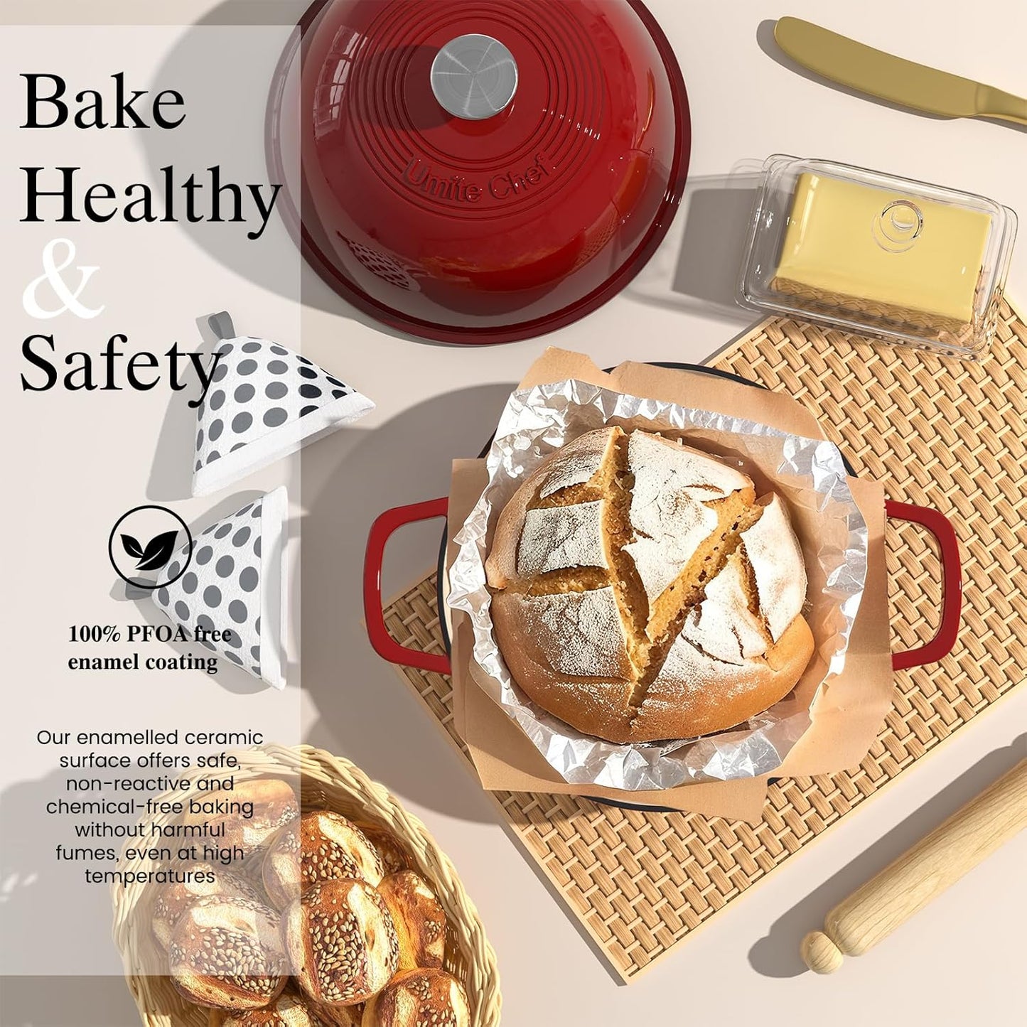 🌭🥪🍞Enameled cast iron bread pan for sourdough bread baking